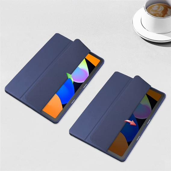 Puzdro pre Lenovo Idea Tab 11" 2025 TB336FU TB336ZU, s priehľadnou zadnou stranou a držiakom stylusu, tmavomodré