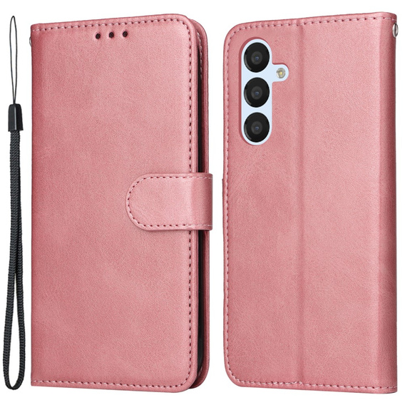 Klapkové puzdro pre Samsung Galaxy A34 5G, Leather Wallet, ružové rose gold