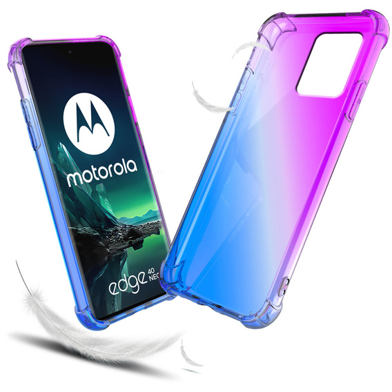 Puzdro pre Motorola Edge 40 Neo, Gradient Dropproof, Fialová / modrá