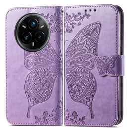Klapkové puzdro pre Realme 14 Pro+ 5G, Butterfly, fialové