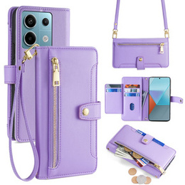 Klapkové puzdro pre Xiaomi Redmi Note 13 Pro 5G, Wallet Zipper Pocket, fialové