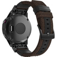 Pasek Canvas+Leather do Garmin Fenix 5/6/7 Pro Forerunner 935/945/955 - Brown