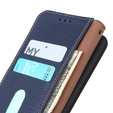 KHAZNEH RFID puzdro pre Xiaomi Poco F6, Litchi Texture, modré