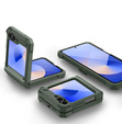 Pancierované puzdro pre Samsung Galaxy Z Flip7 FE / Z Flip6, Dexnor Clip Holder, zelený