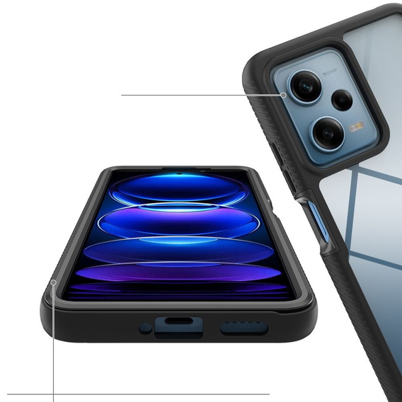 Puzdro pre Xiaomi Redmi Note 12 Pro 5G / POCO X5 Pro 5G, Shockproof, s fóliou, čierne