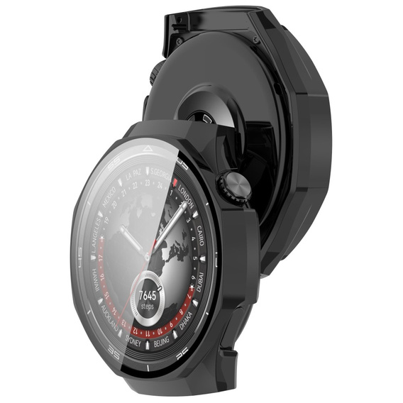 Puzdro 2v1 + tvrdené sklo pre Huawei Watch GT 5 Pro 46mm, čierne