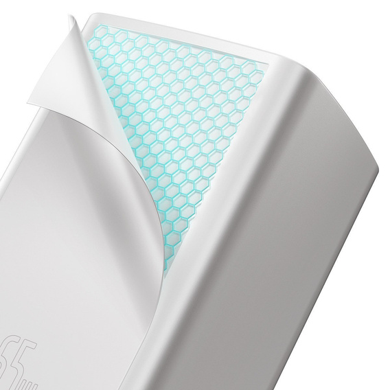 Sieťová nabíjačka Baseus GaN2 Lite 65 W USB-C + USB-A, biela (EÚ)