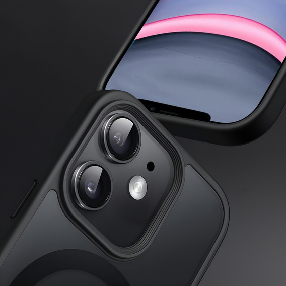 Puzdro pre iPhone 11, pre MagSafe, ERBORD Matt Case, čierny + sklo na displej