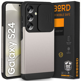 Obal na mobil pre Samsung Galaxy S24, ERBORD CamProtect Slide Camera, sivé gunmetal