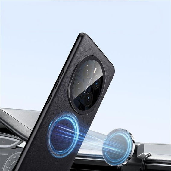 Obal na mobil pre Honor Magic 7 Pro 5G, Leather Hybrid MagSafe, čierne