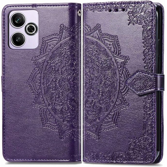 Klapkové puzdro pre Xiaomi Redmi 13, Mandala, fialové