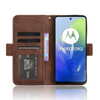 Klapkové puzdro pre Motorola Moto E14, Card Slot, hnedé
