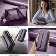 Puzdro CASEME pre Samsung Galaxy S25 FE, RFID Leather Wallet, s popruhom cez rameno, fialové