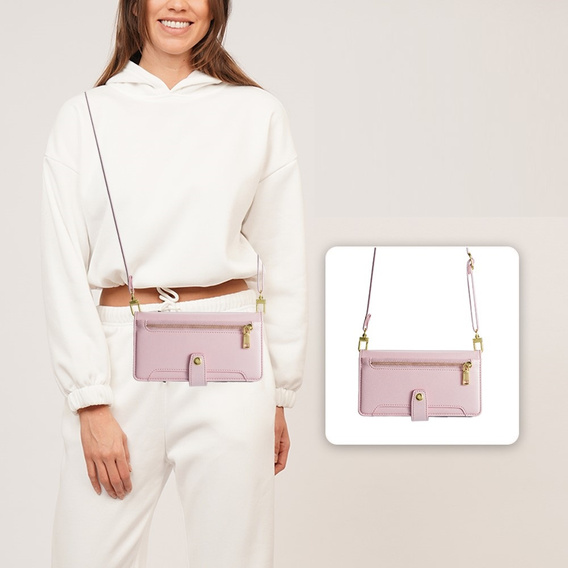 Klapkové puzdro pre Xiaomi Redmi Note 13 Pro+, Wallet Zipper Pocket, ružové
