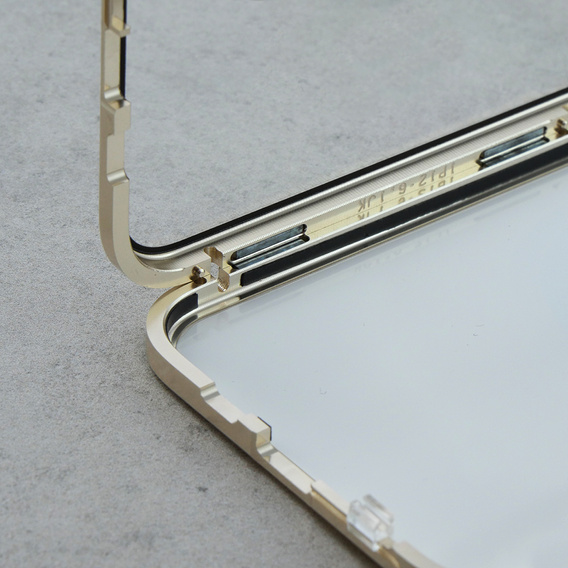 Magnetické puzdro Dual Glass MagSafe pre iPhone 11, zlaté