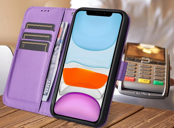 Klapkové puzdro pre Oppo Reno 12 Pro, Wallet Smart Magnet, fialové