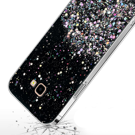Obal na mobil pre Samsung Galaxy J4 Plus, Glittery, čierne