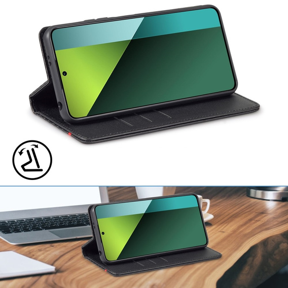 Flipové puzdro pre Xiaomi Redmi Note 13 Pro 4G / Xiaomi Redmi Note 14S / Xiaomi Poco M6 Pro 4G, Carbon LC.IMEEKE, čierne