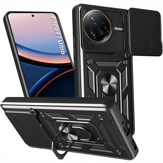 Obal na mobil pre Xiaomi Poco F7 Ultra, CamShield Slide, čierne