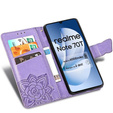 Klapkové puzdro pre Realme Note 70T 4G, Butterfly, fialové