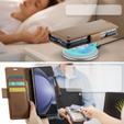 CASEME flipové puzdro pre Samsung Galaxy Z Fold6 5G, Litchi Wallet, hnedé