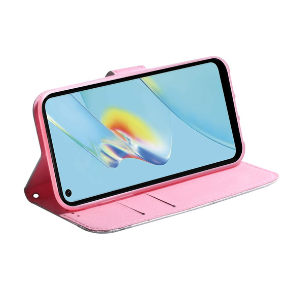 Klapkové puzdro pre Oppo A17, Wallet, kwiat, biele