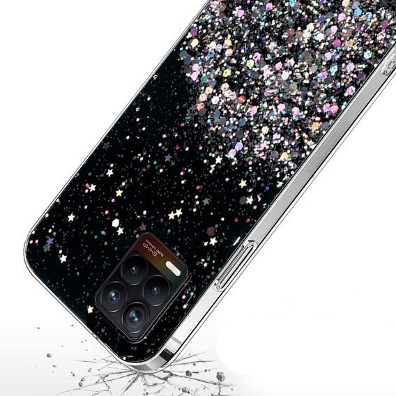 Obal na mobil pre Realme 8 / 8 Pro, Glittery, čierne