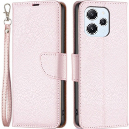 Klapkové puzdro pre Xiaomi Redmi 12 4G, Wallet Litchi Magnet, ružové rose gold