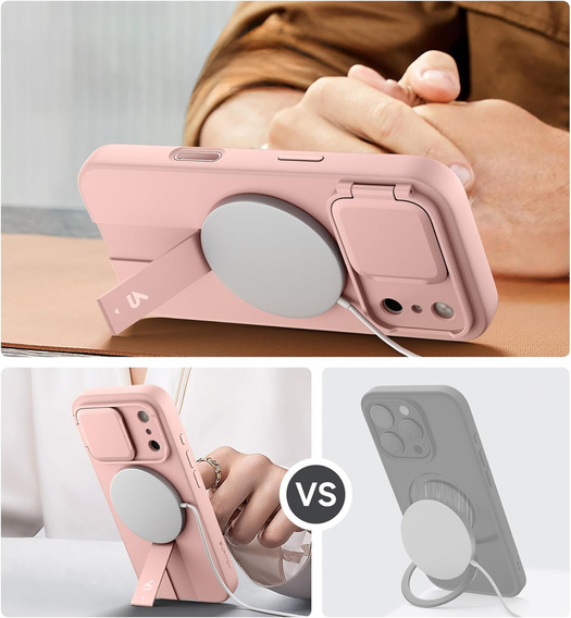 Suritch Odolné puzdro s podstavcom a krytom fotoaparátu, pre MagSafe pre iPhone 17 Pro Max