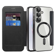 Klapkové puzdro pre Samsung Galaxy A36, RFID Wallet MagSafe CamShield, čierne