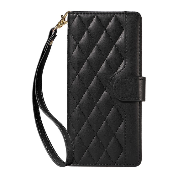 Puzdro s chlopňou pre Honor 400 Pro 5G, Crossbody Leather Wallet, čierne