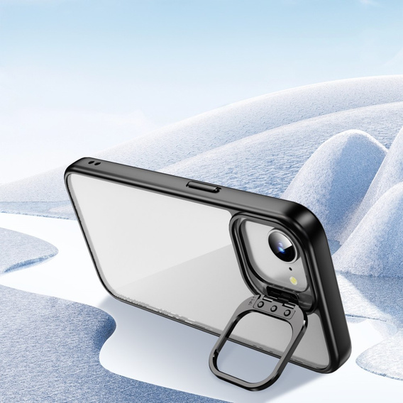 Puzdro pre Iphone 16E, Kickstand Frame, transparentné / čierne