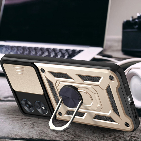 Obal na mobil pre Oppo A98 5G, CamShield Slide, zlaté