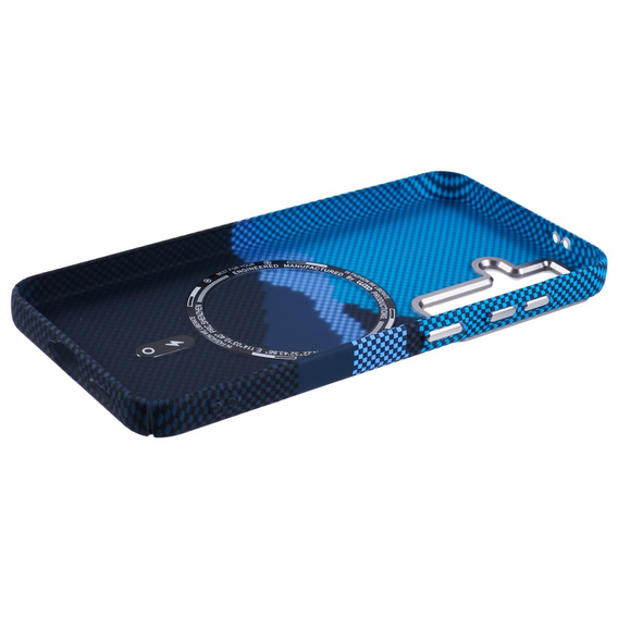 Puzdro pre Samsung S25+ Plus, Carbon Fiber MagSafe, modrá / námornícka modrá