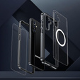 Puzdro pre Samsung Galaxy A36 / Samsung Galaxy A56, Shockproof, so sklom, pre MagSafe, čierne