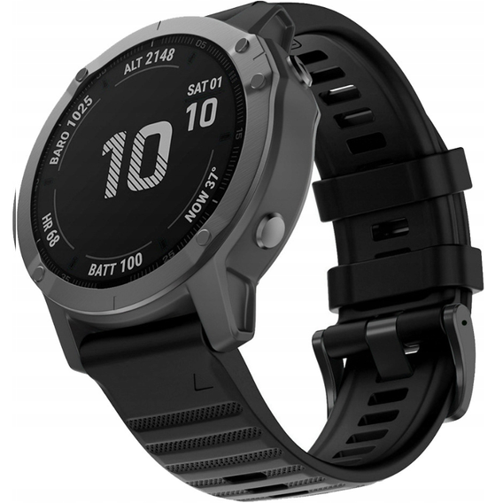 Pasek Silikonowy QuickFit do Garmin Fenix 22mm, Czarny