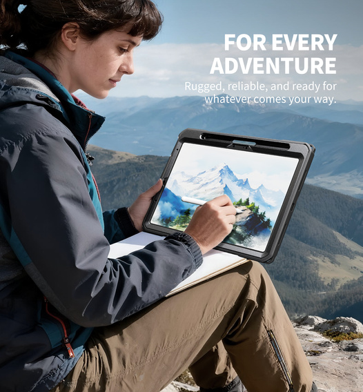 Puzdro Dexnor 360° s remienkom a držiakom stylusu pre iPad Air 11" 2025/2024 (7./6. generácia)