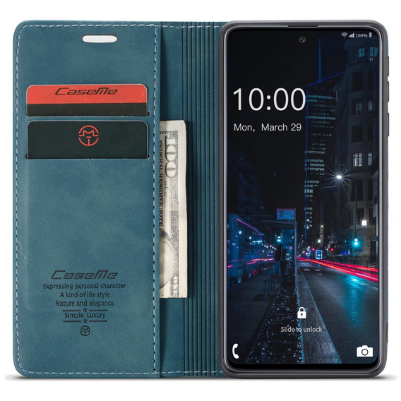 CASEME puzdro pre Samsung Galaxy A33 5G, Leather Wallet Case, zelený