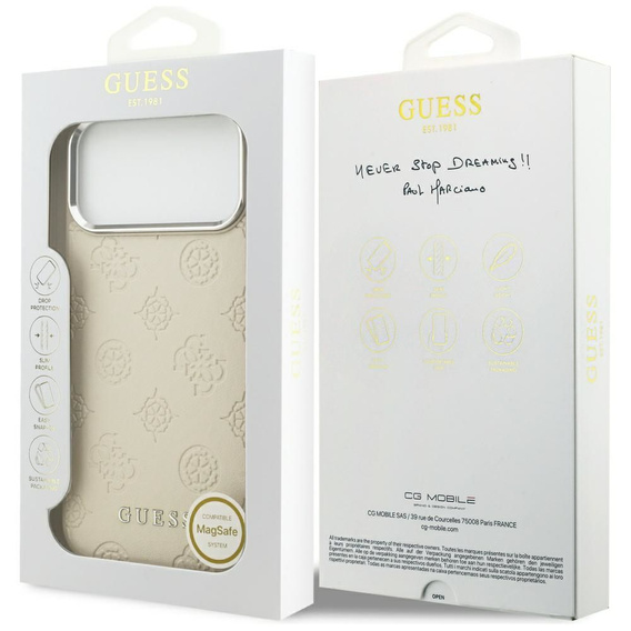 Puzdro GUESS Peony Hot Stamp Script MagSafe pre iPhone 17 Pro Max