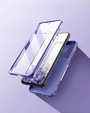 Obal na mobil pre Samsung Galaxy S21 FE, Suritch Full Body Marble, fialové