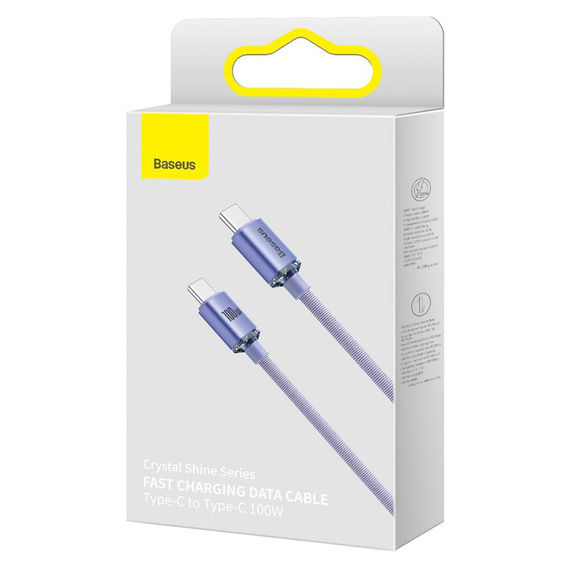 Kábel Baseus Crystal Shine USB-C na USB-C 100 W pre zariadenia s portom USB-C