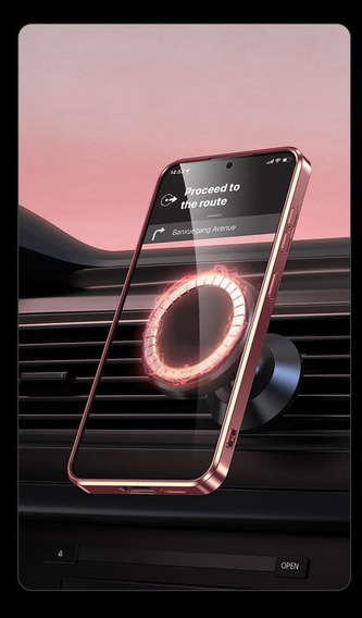 Puzdro pre Samsung Galaxy A56, Electro MagSafe, ružové rose gold + sklo na displej