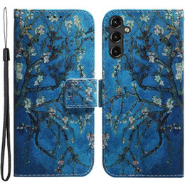 Klapkové puzdro pre Samsung Galaxy A14 4G/5G, Wallet, Sakura, modré