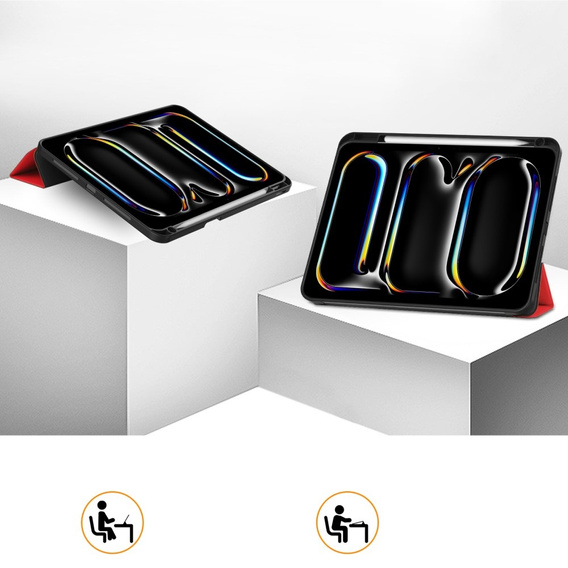 Puzdro pre iPad Pro 11" 2024 (5 gen.), Smartcase s priestorom pre stylus, červené