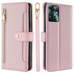 Klapkové puzdro pre Oppo Reno 11F 5G, Wallet Zipper Pocket, ružové