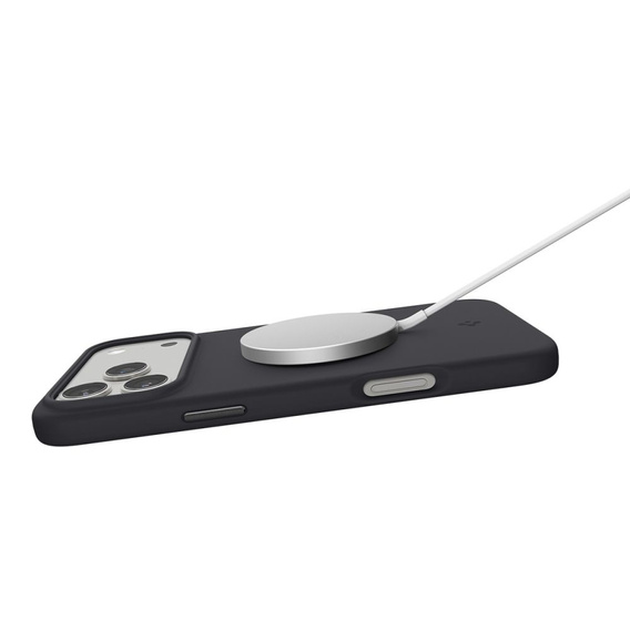 Spigen puzdro pre iPhone 17 Pro Max, Silicone Fit MagSafe, čierne