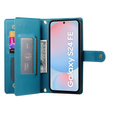 Klapkové puzdro pre Samsung Galaxy S24 FE, Wallet Zipper Pocket, modré