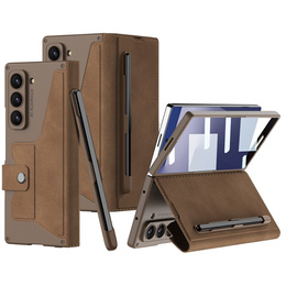 Peňaženkové puzdro s chlopňou hnedé pre Samsung Galaxy Z Fold 7 5G