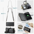Puzdro CASEME pre Samsung Galaxy S25 FE, RFID Leather Wallet, s popruhom cez rameno, čierne