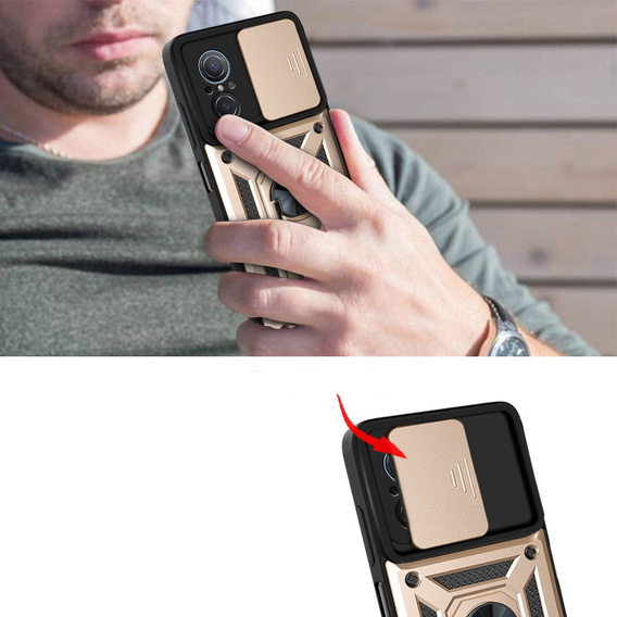 Obal na mobil pre Huawei Nova 9 SE, CamShield Slide, zlaté